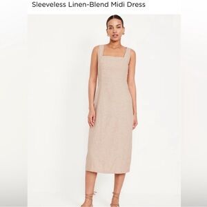 Old Navy Beige Sleeveless Midi Dress